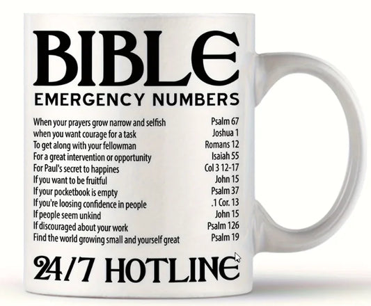 Your Divine Hotline—Bible Emergency Numbers Mug!